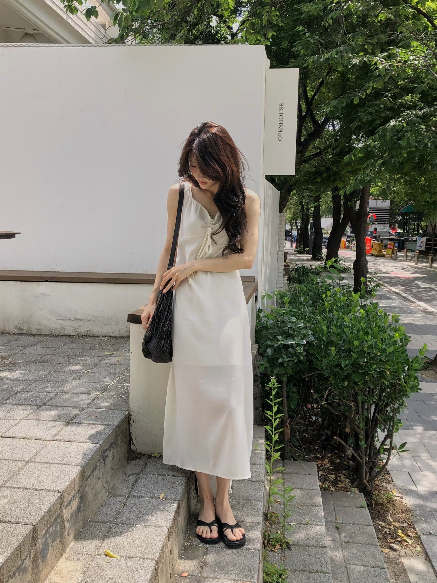 Summer Scallop Neckline Garden Dress | 夏日貝殼領田園長裙