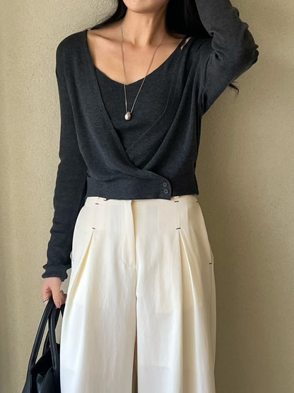 Wrap Detail Cami & Cardi Set