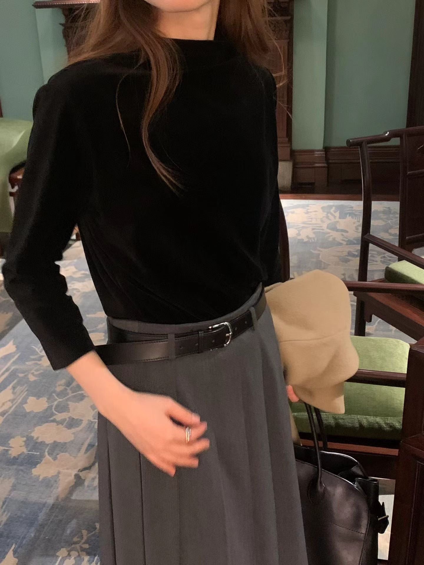 Butter Velvet Mock Neck Blouse