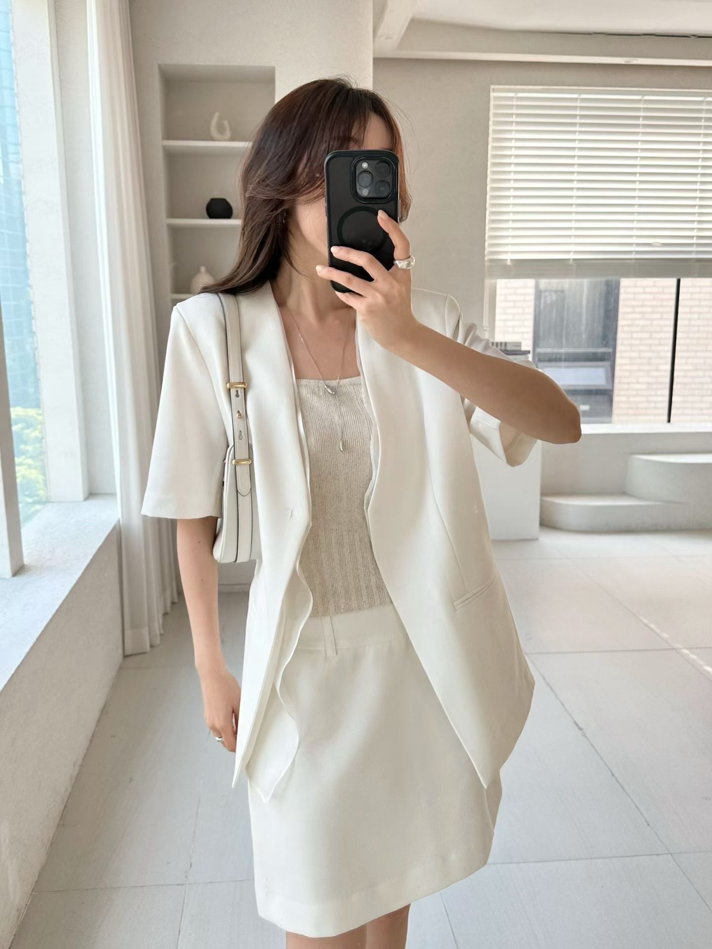 Lace-Trim Layered Blazer | 蕾絲滾邊拼接西裝外套