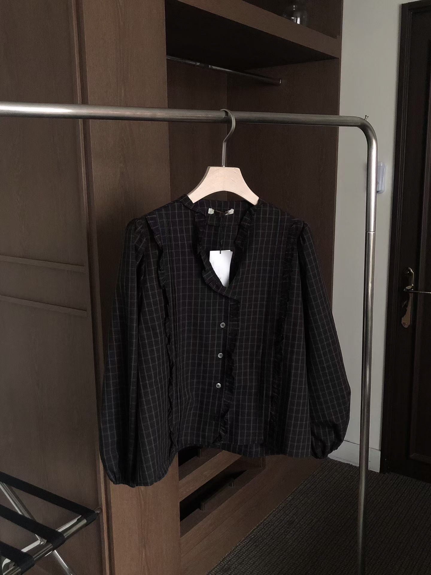 Parisian Checkered Ruffles Blouse