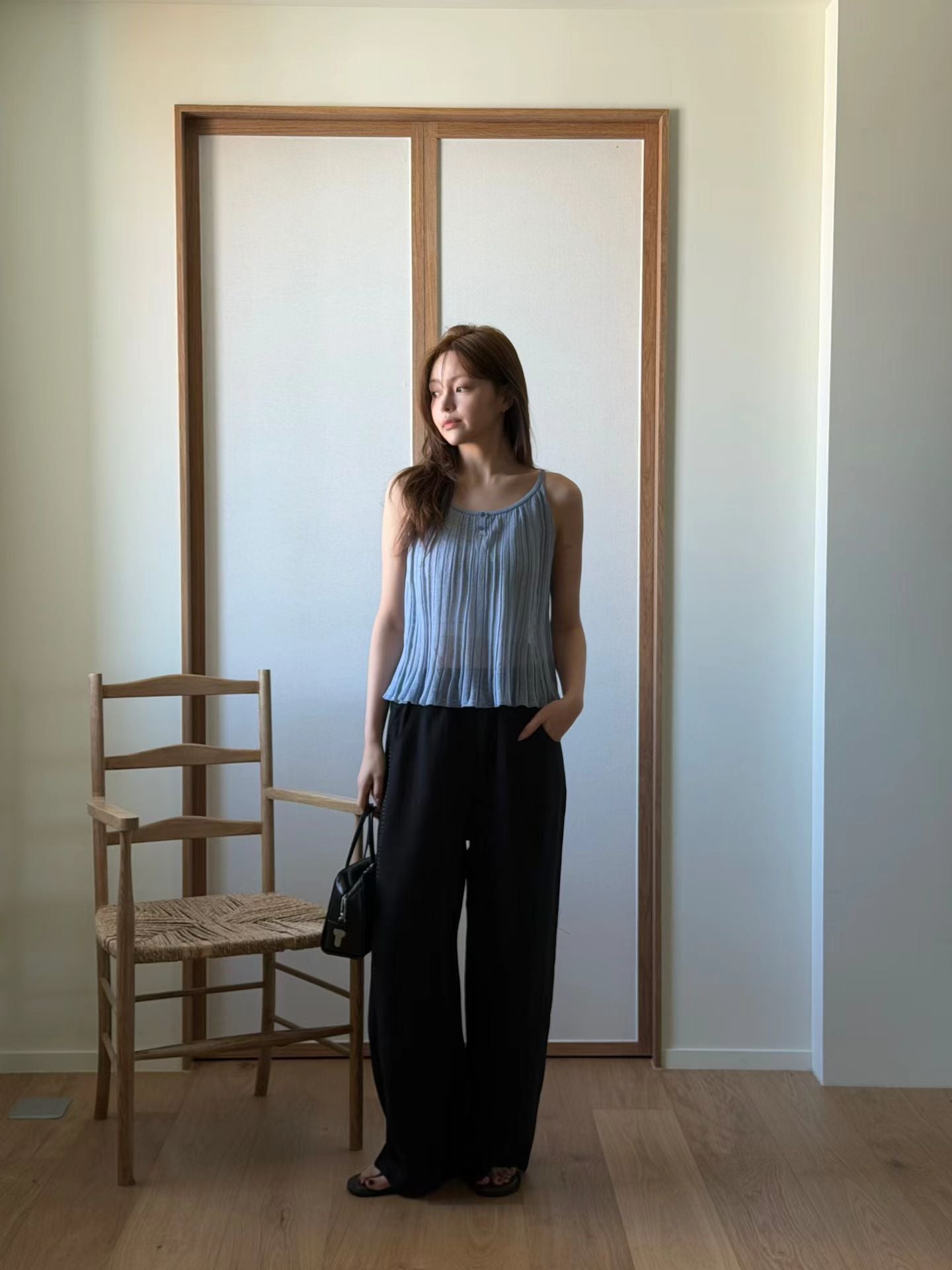 Linen Tencel Soft Pleated Cami