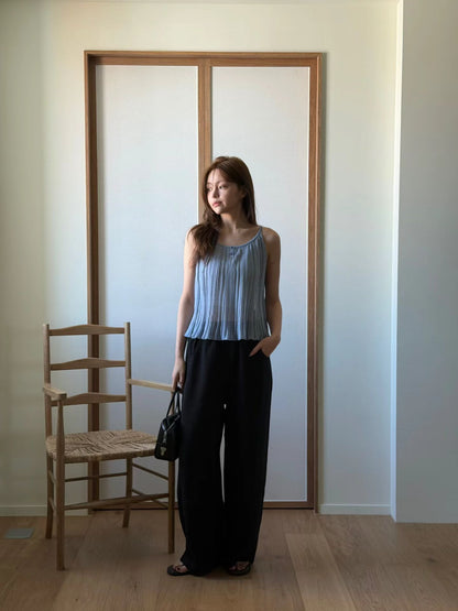 Linen Tencel Soft Pleated Cami