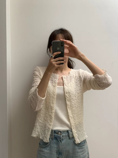 [簡約仙氣] Graceful Crinkle Weightless Cloud Cardigan