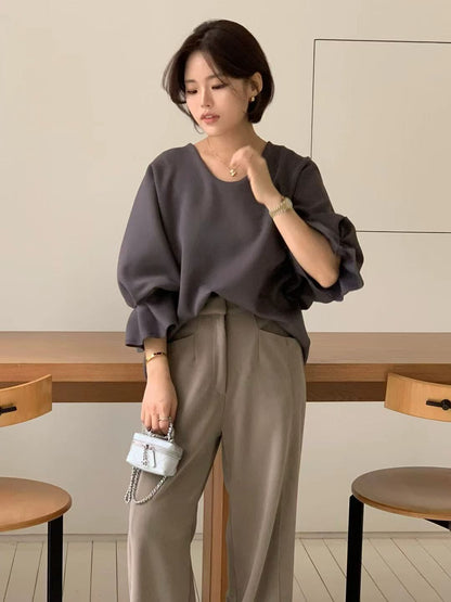 Elegant Balloon Ruffle Top