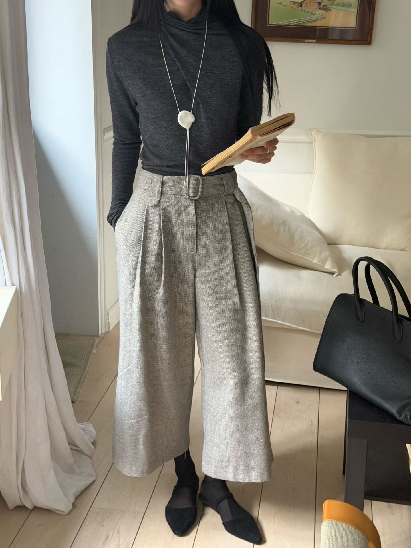 Heritage Herringbone Culottes | 人字紋混羊毛冬季闊褲