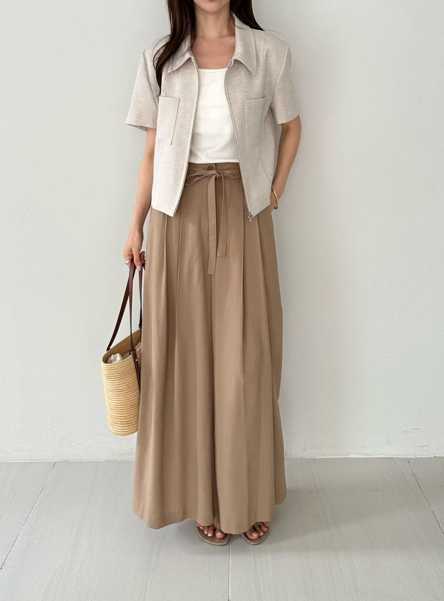 Elegant Tailored Cropped Zip Jacket | 短版拉鍊外套