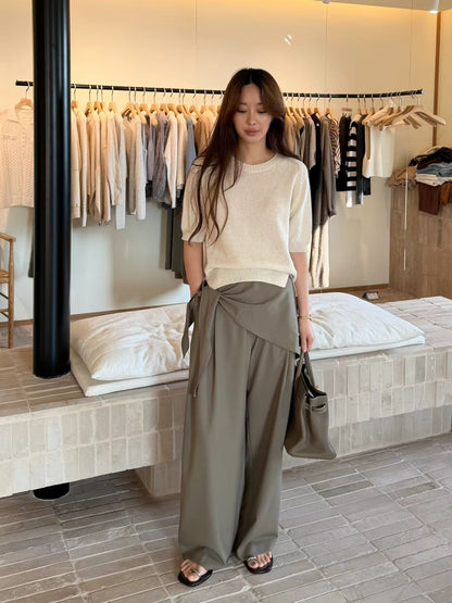 Ribbed Details Tencel Blend Knit | 羅紋天絲針織上衣