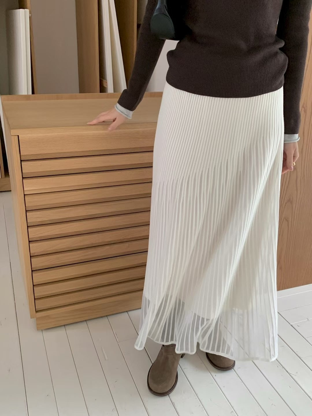 Delicate Fluted Midi Skirt | 唯美層次波紋中長裙