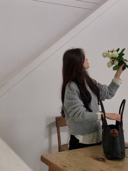 Ripped Crewneck Cable Knit | 拆線麻花針織