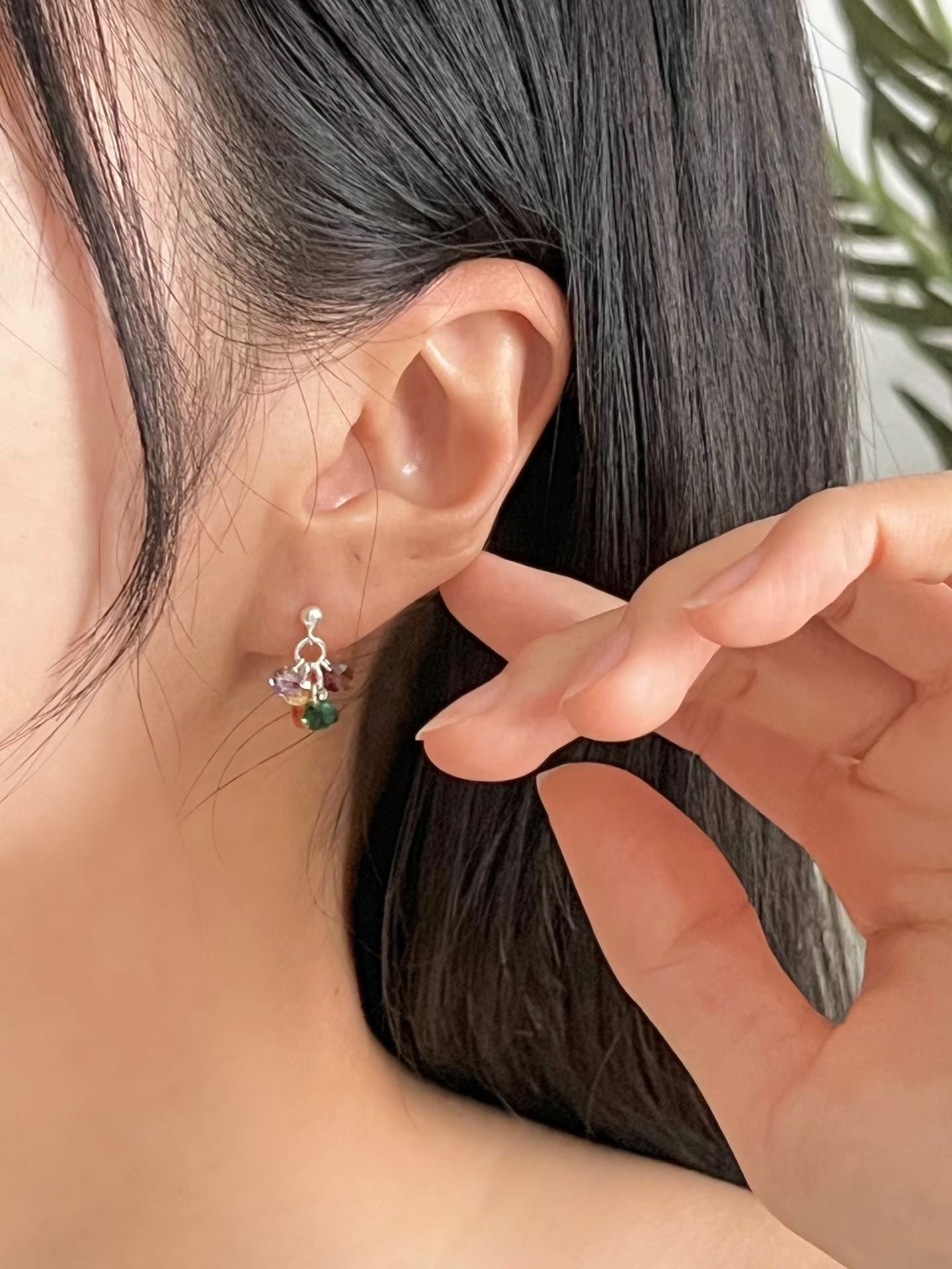Sheer Bead Cluster Earrings | 清透小束珠耳環