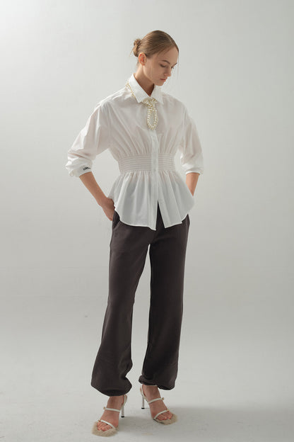 The Selena Cinched Waist Blouse | 復古束腰襯衫￼