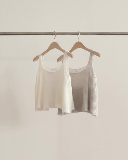 飄逸勾織方領背心 | Premium Summer Knitted Flaire Tank Top