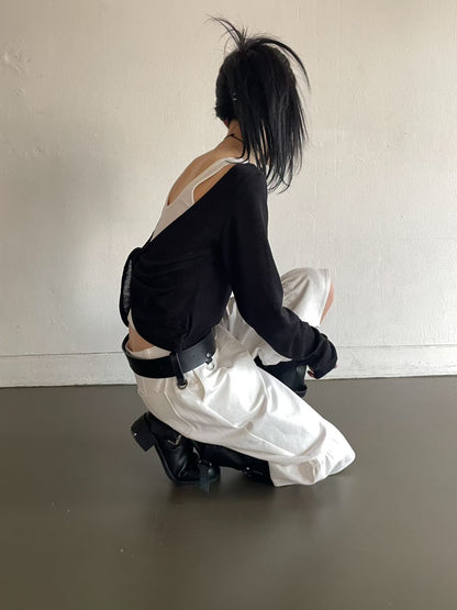 【獨特層次美】 扭結疊搭上衣 | Low Twist Buttery Top