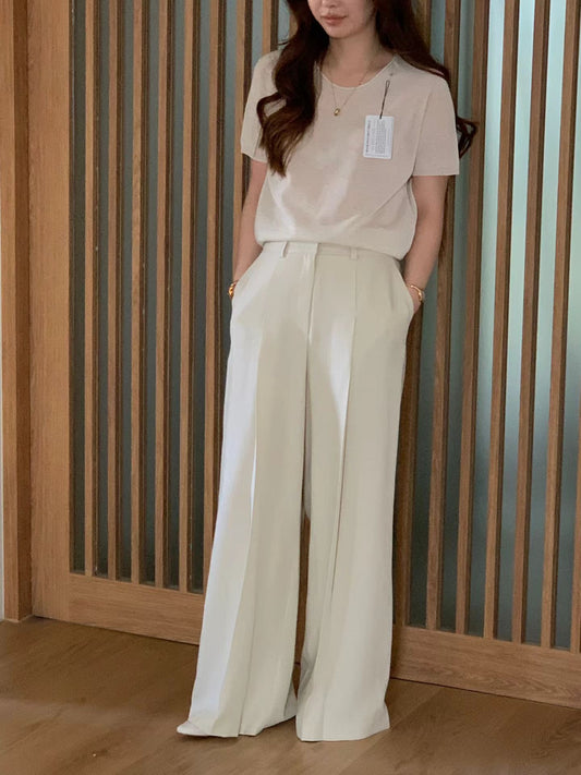 [𝑳𝒊𝒏𝒆𝒏 𝑬𝒅𝒊𝒕] Linen Office Chic Wide Leg Trousers | 麻質天絲飄逸長褲￼