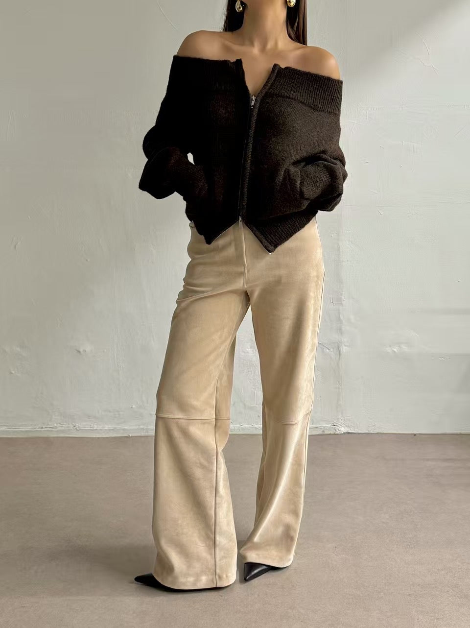 Smooth Suede Biker Pants