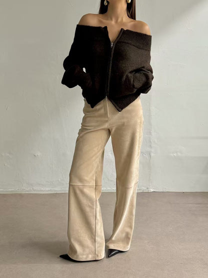 Smooth Suede Biker Pants