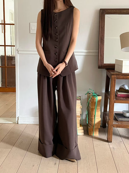 Sleek Suit Vest | 可調較西裝背心外套Top