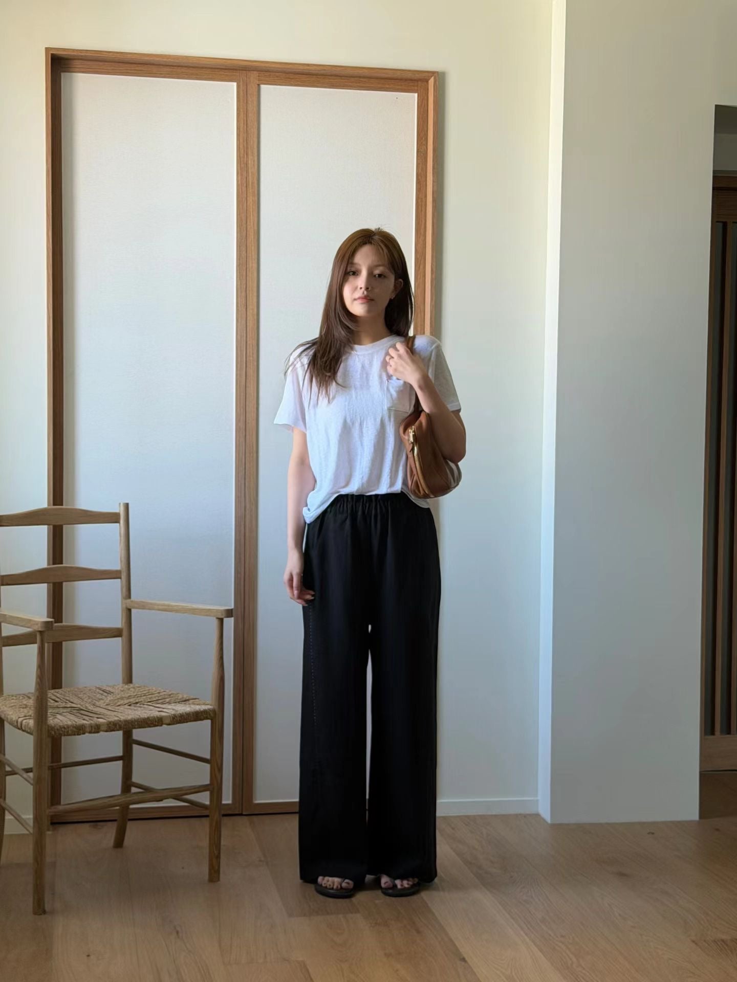 Scrunched Waist Linen-Tencel Pants | 抓皺腰線天絲亞麻長褲