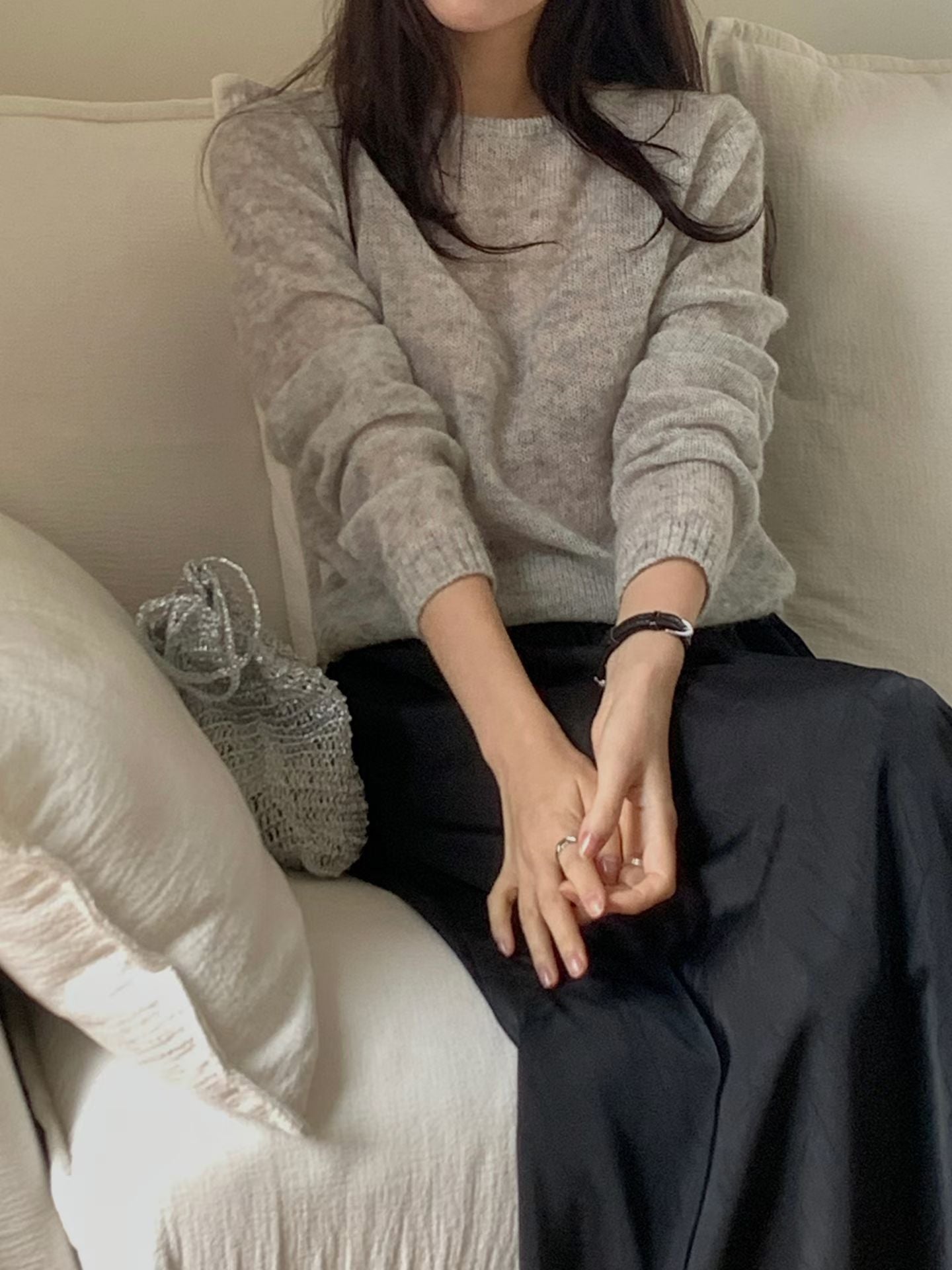 Cashmere Semi Sheer Knitted Cover Up