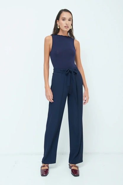 [Made in Italy] High Waist Tie Bow Pants | 高腰蝴蝶結直腳褲