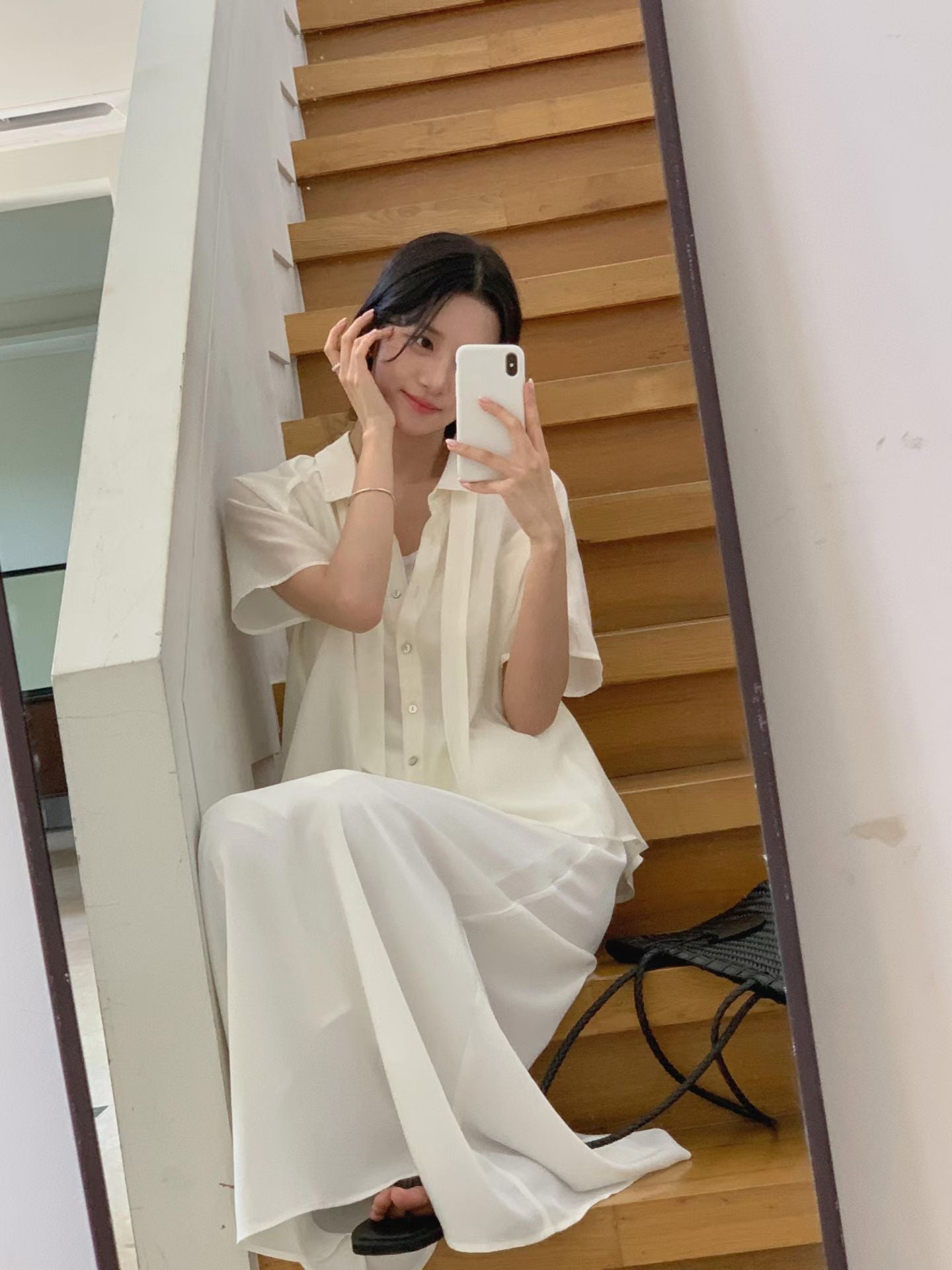 Summer Sheer Shirt with Necktie