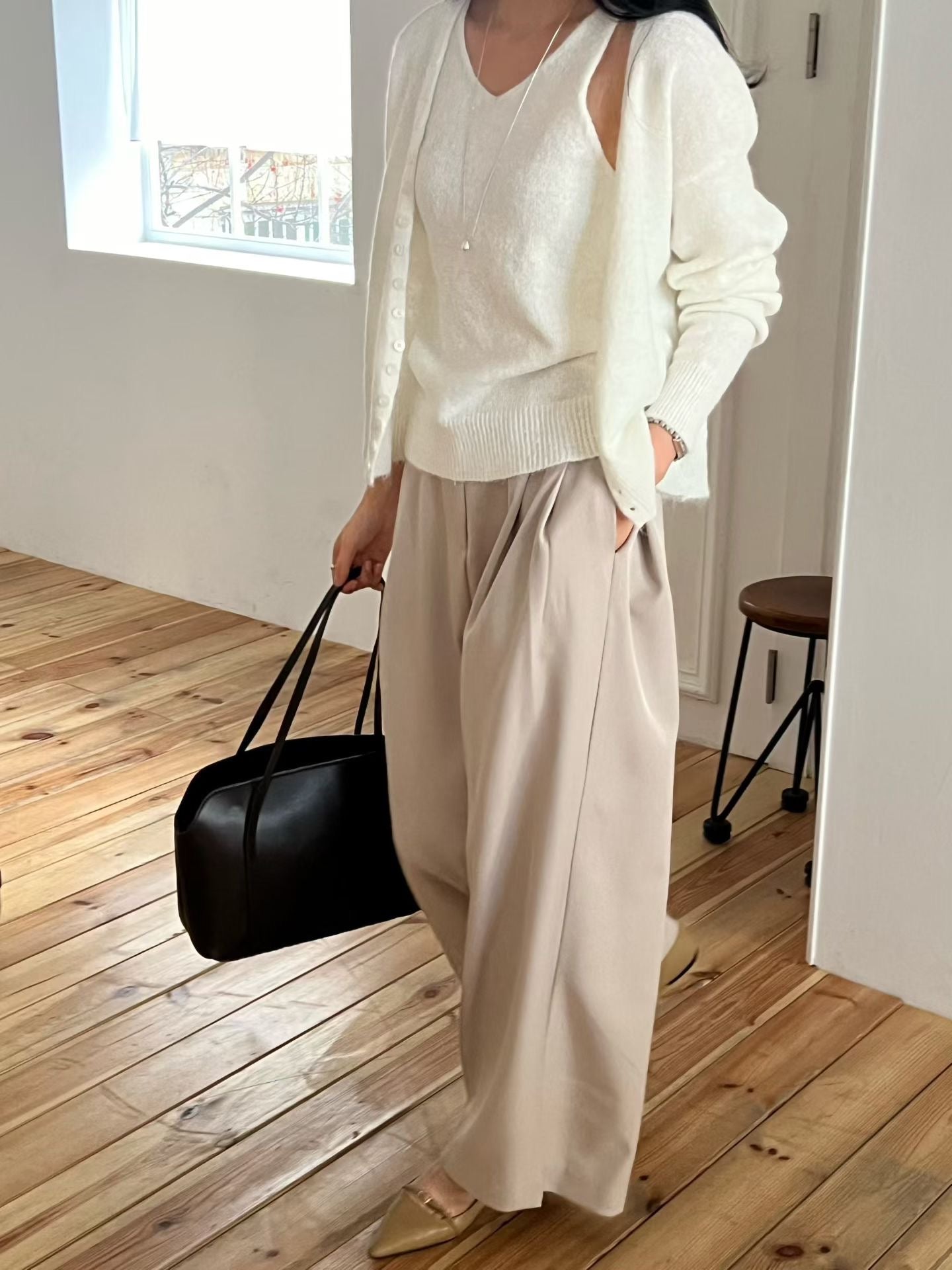 Classic Buttoned Cami & Cardi Set