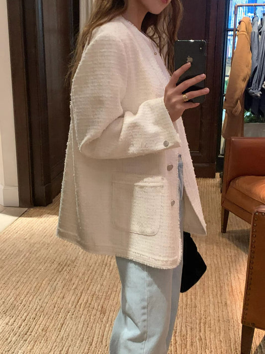 Springtide Light Tweed Jacket | 春季中長薄小香外套