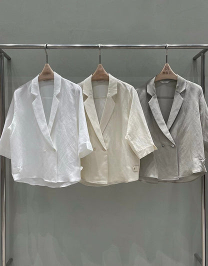Casual Tailored Linen Blazer  | 休閒挺版亞麻西裝外套