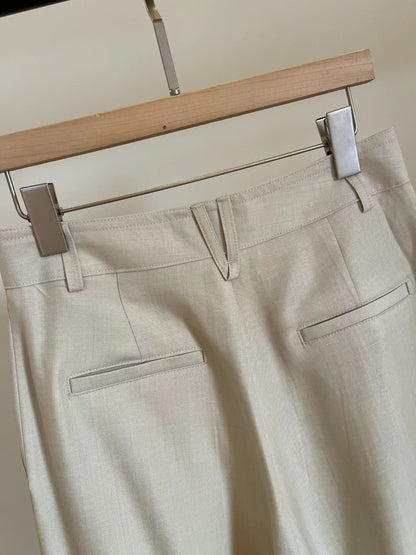 [𝑳𝒊𝒏𝒆𝒏 𝑬𝒅𝒊𝒕] Linen Office Chic Wide Leg Trousers | 麻質天絲飄逸長褲￼