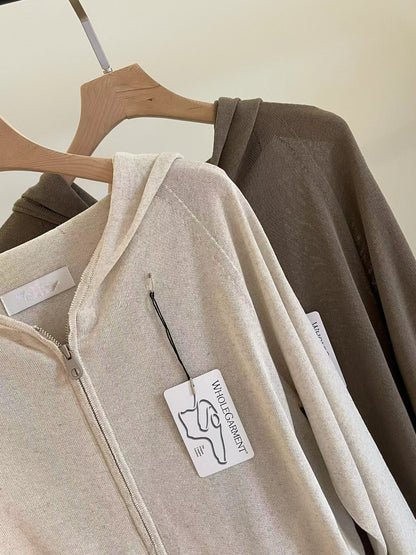 [𝑳𝒊𝒏𝒆𝒏 𝑬𝒅𝒊𝒕] Wholegarment - Casual Sweat Jacket