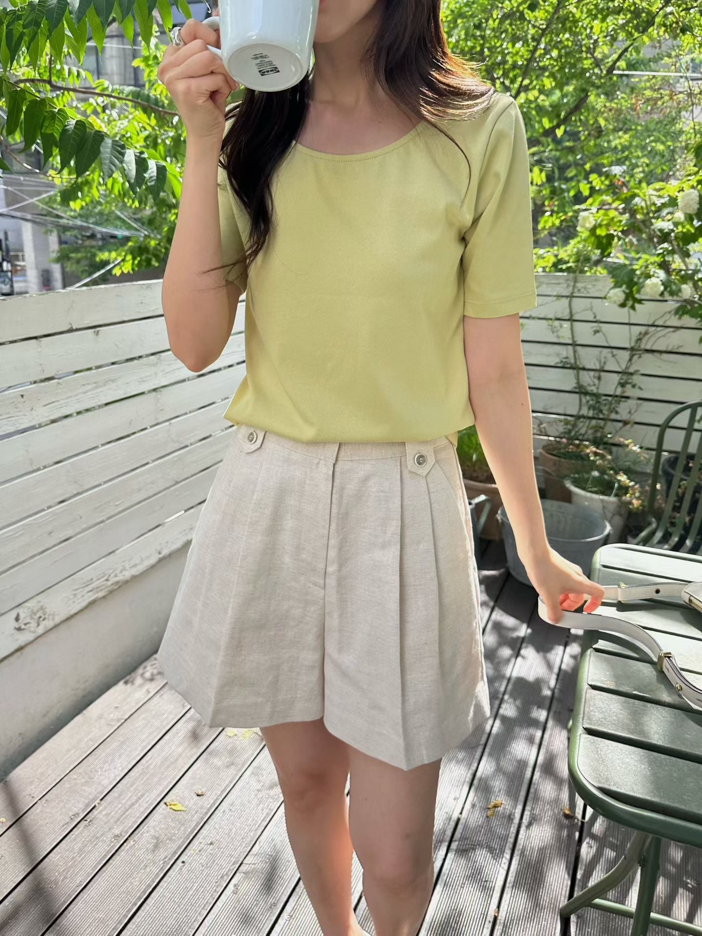 Tailored Linen A-Line Shorts | 棉麻挺版A字西裝短褲