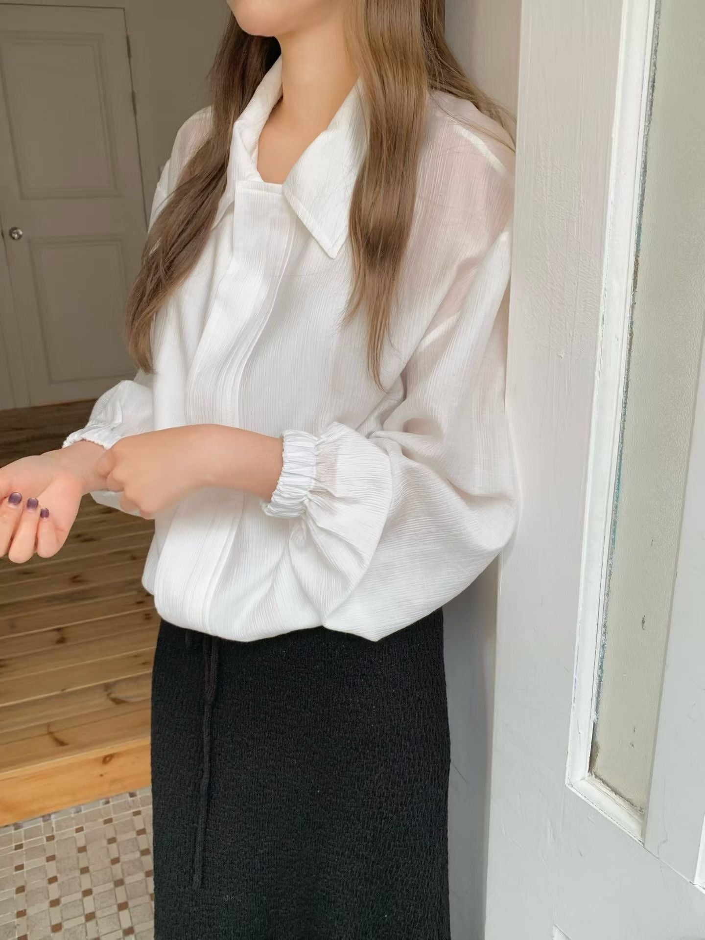 [真絲外套！]Relaxed Tencel Sheer Hairline Jacket | 真絲慵懶感休閒外套￼