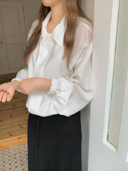 [真絲外套！]Relaxed Tencel Sheer Hairline Jacket | 真絲慵懶感休閒外套￼