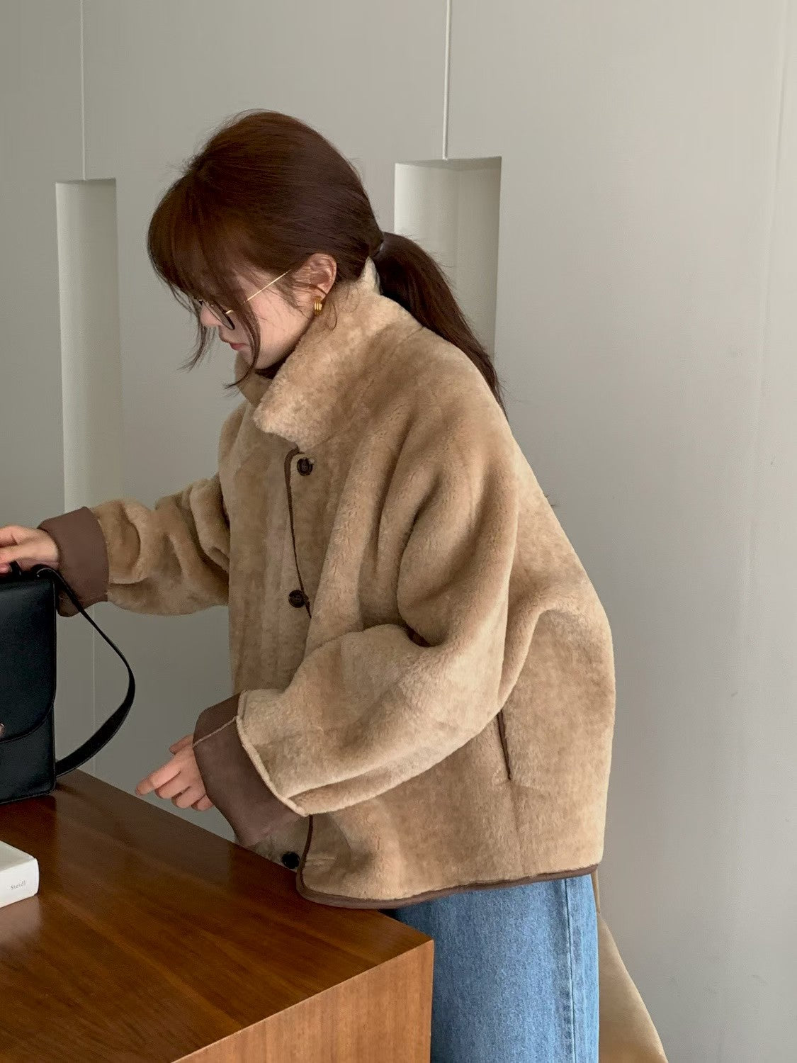 2 Way Reversible Bear Coat | 慕斯觸感雙面小熊外套