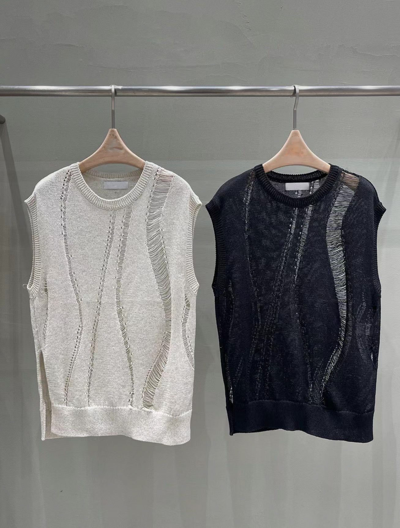 Weaving Detail Crochet Linen Vest Top | 波紋鉤針背心罩衫