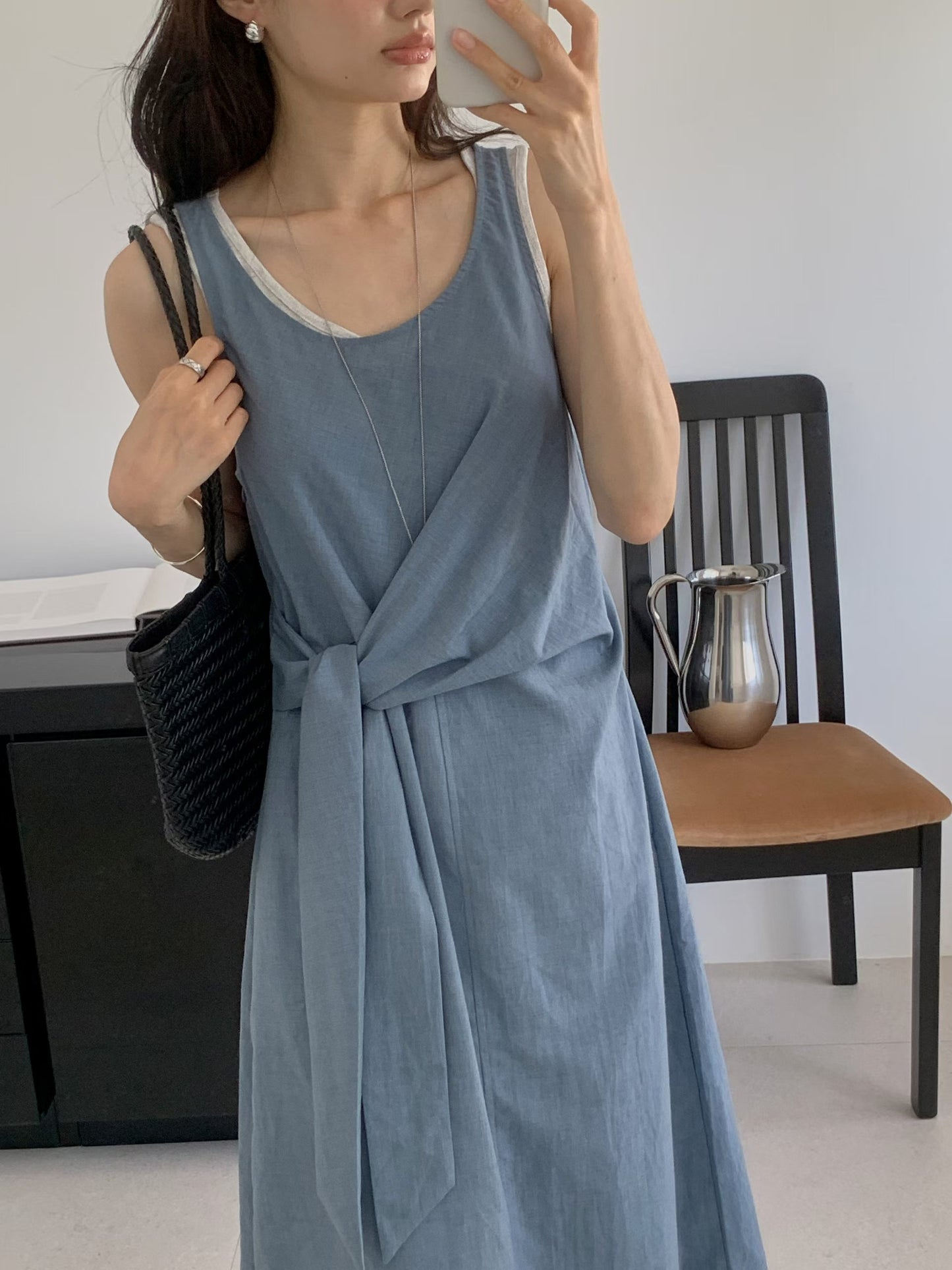 《1套2件》2-pcs Layered Side-Tie OPS | 側綁帶疊穿層次 OPS