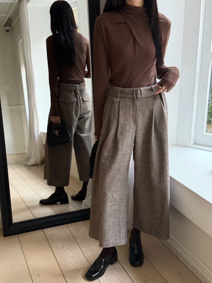 Heritage Herringbone Culottes | 人字紋混羊毛冬季闊褲