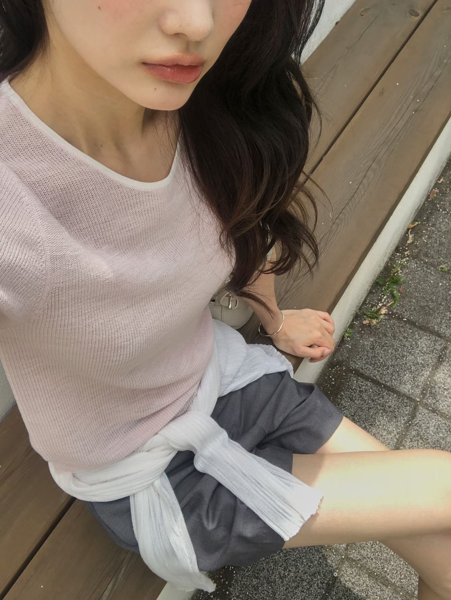 Soft Piping Halo Knit | 滾邊羽霧感輕針織上衣