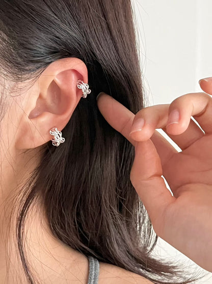 Twisted Silver Ear Cuff | 扭紋線條耳扣￼
