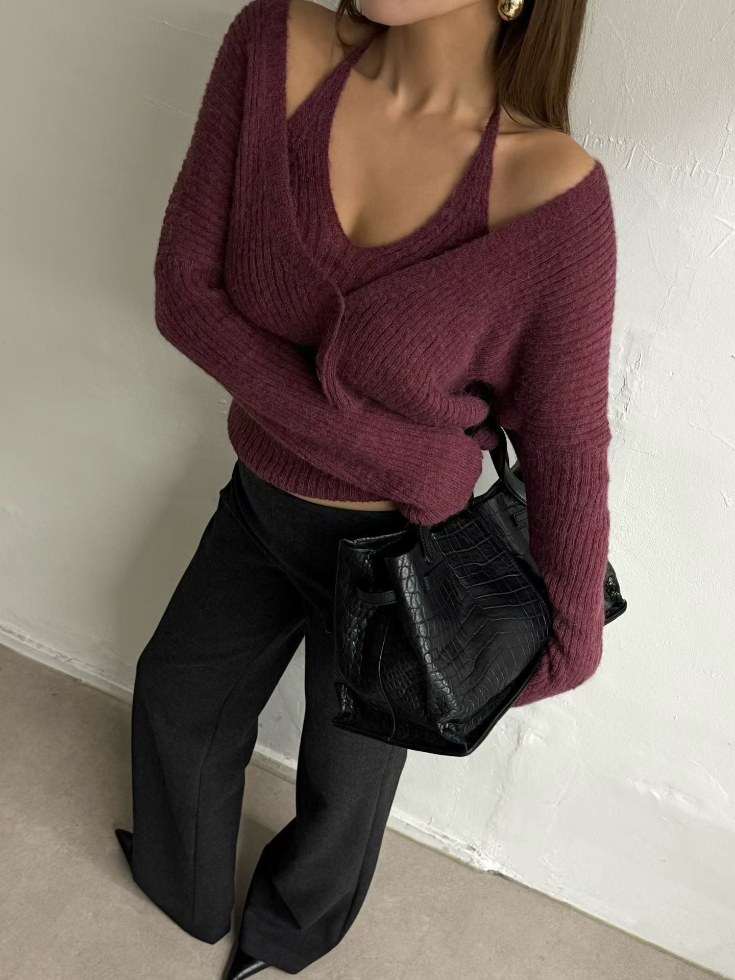 Alpaca Halter Neck & Cardi Set