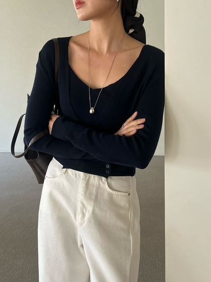 Wrap Detail Cami & Cardi Set