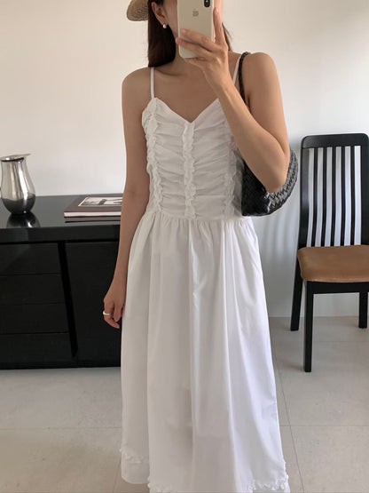 Goddess Scrunchie Detail Maxi Dress | 抓皺背心仙氣長裙￼￼