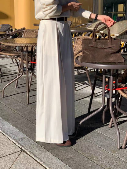 Elegant Pleats Pants | 輕柔內摺闊腳褲