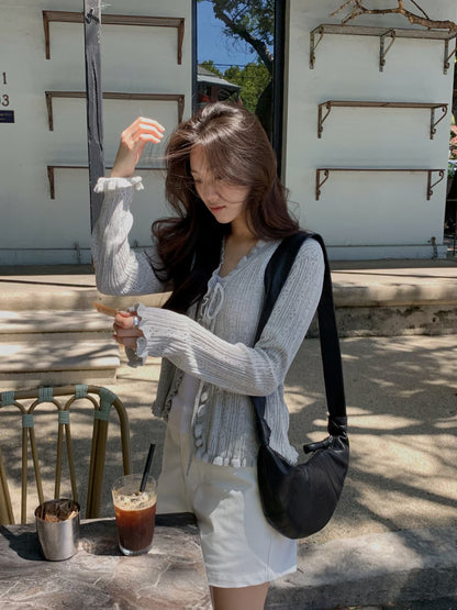 Crochet Ribbon Cardigan | 細緻鈎針綁結外套
