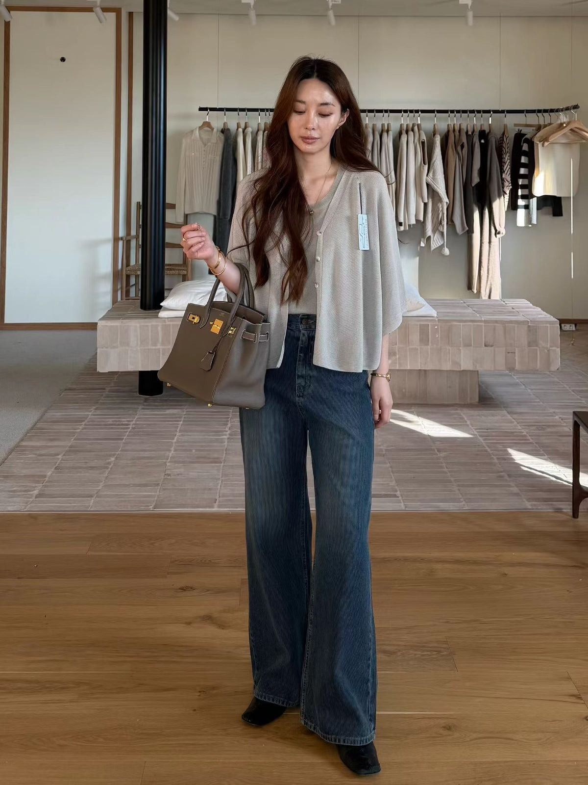 Wholegarment Airy Cape Cut Linen Cardigan | 輕柔斗篷袖麻質針織外套