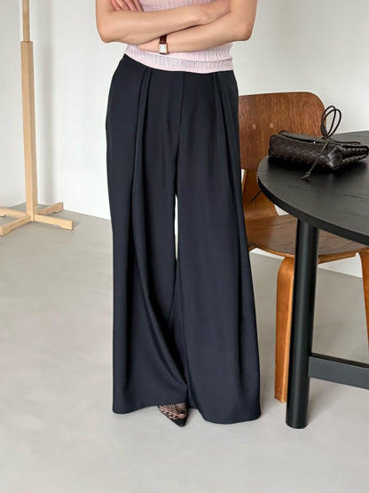 Effortless Frosty Flow Trousers | 清涼垂感人造絲精緻西裝長褲