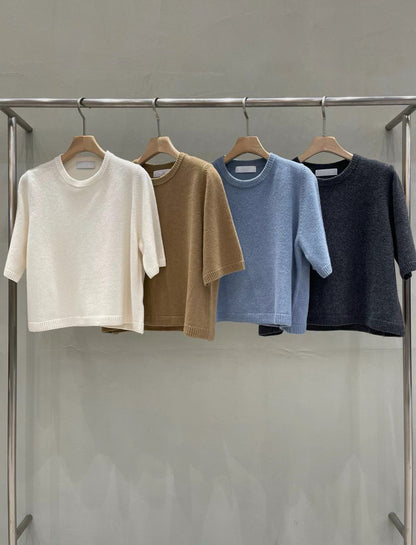 Premium Plush Ribbed Cashmere Crewneck | 軟糯羅紋圓領羊駝毛針織上衣