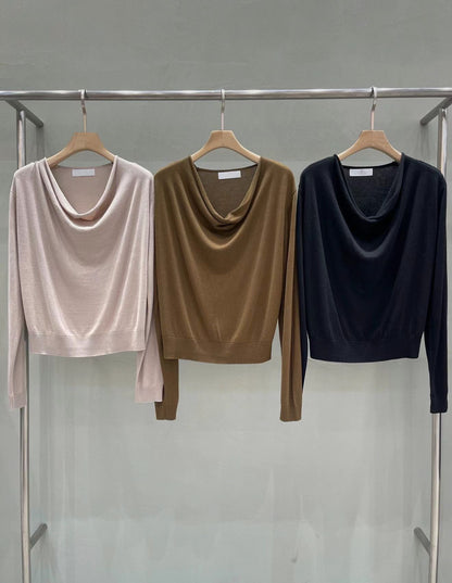 Luminous Fluid-Drape Silk Top | 絲質光澤滑感垂墜上衣