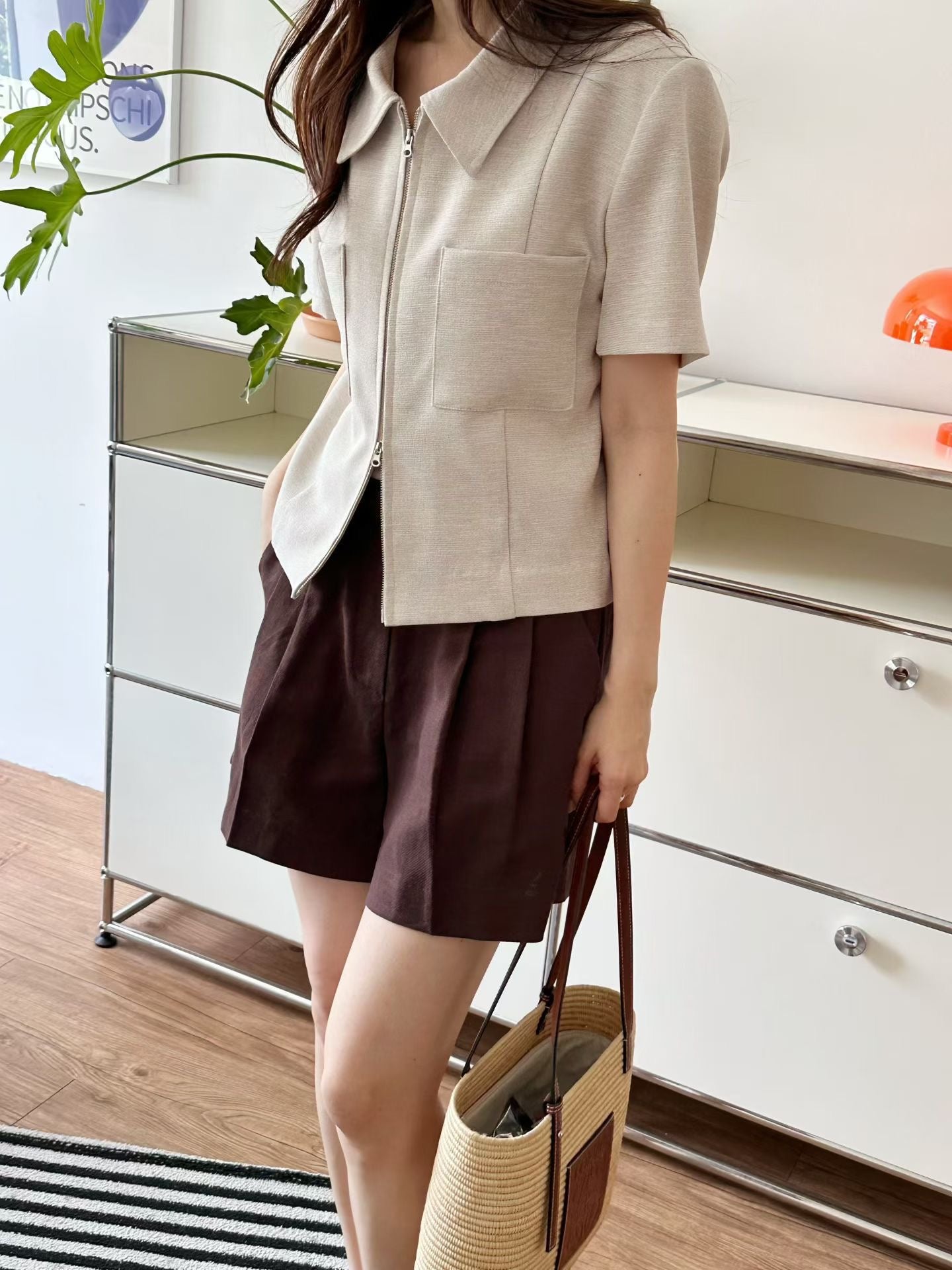 Tailored Linen A-Line Shorts | 棉麻挺版A字西裝短褲